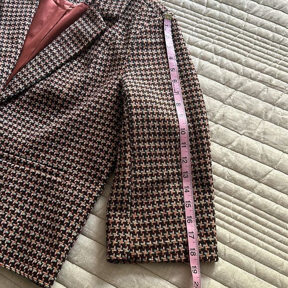 Modcloth Wool Informed Ensemble Brown Houndstooth Single Button Blazer Size XL - Picture 9 of 15